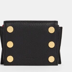 Hammitt Black Card Holder with Gold Accents